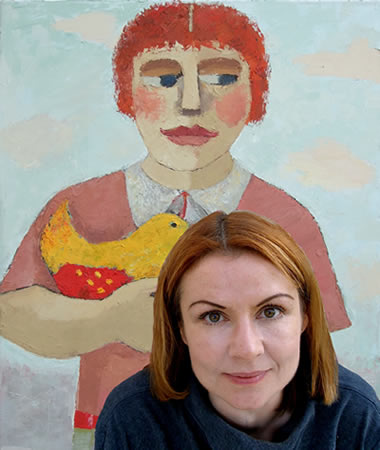 Catriona Millar with her painting 'Hector'